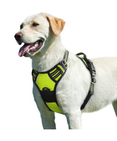 Eagloo dog harness large dogs anti -train dog harnesses with reflex strips and control adjustable and adjustable dish dogs large chest harness for labrador green l l (1 Pack) green