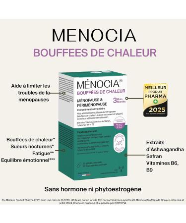 Menocia Hot Flashes 90 Capsules - Menopause Dietary Supplement - Reduces Hot Flashes Night Sweats Fatigue*** - Laboratory CCD - Buy Online on GoSupps.com