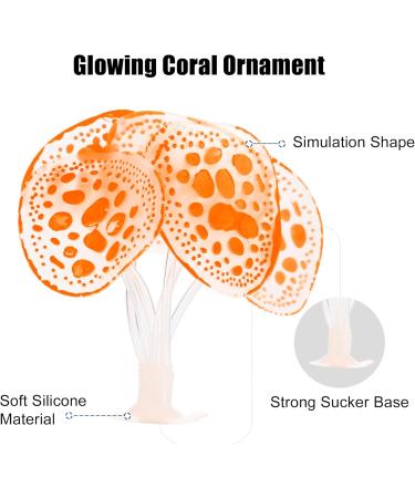 VOCOSTE Silicone Glowing Aquarium Coral with Suction Cup - Vibrant Orange Simulation for Aquatic Decor | International Shipping Available - Buy Online on GoSupps.com