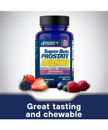Super Beta Prostate Advanced Chewables - Urologist Recommended - Promote Sleep & Prostate Health - Reduce Bathroom Trips - 1-Bottle (60 Chews) - Buy Online on GoSupps.com
