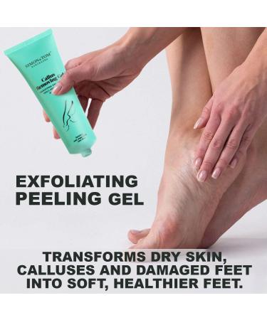 Simon&Tom Callus Remover Gel 100ml - Aloe Vera & Argan Oil - Softens Hard Skin, Repairs Cracked Heels - Paraben-Free - Nail File Included - Buy Online on GoSupps.com