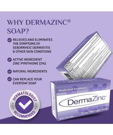 DermaZinc Zinc Therapy Soap 4.25 oz Bar - 3 Pack | Skin Relief & Cleansing - Buy Online on GoSupps.com