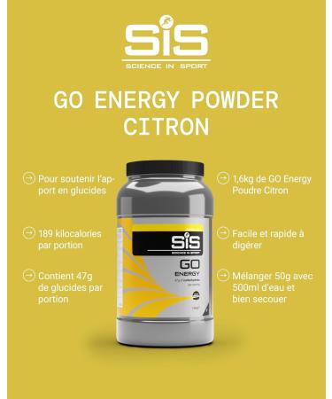 Science in Sport GO Energy Drink Powder 1.6kg Vegan Lemon - High Energy Carbohydrate Powder with 47g Carbohydrates - Maltodextrin Powder for Power Training - Buy Online on GoSupps.com