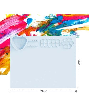 PJOETYONE 17PCS Silicone Craft Mat Set for Resin Casting and DIY Creations | Heat Resistant Blue Silicone Painting Mat for Art Clay - Buy Online on GoSupps.com