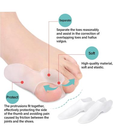 6-Piece Silicone Toe Spreader - Transparent Hallux Protection for Natural Toe Alignment - Universal Size - Buy Online on GoSupps.com