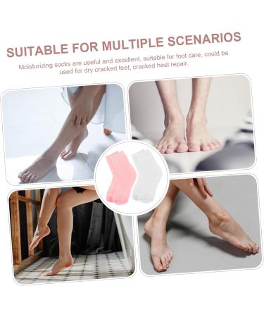 Ipetboom 2 Pairs Anti-split Socks Foot Protector Socks Moisturizing Socks for Adult Moisturizing Socks for Foot Care Foot Spa Socks Gel Men and Women Nursing Socks Middle Tube - Buy Online on GoSupps.com