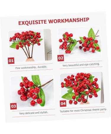 ABOOFAN 20 Pcs Red Berries Red Berry Twig Holly Berry Picks Christmas Berry Picks Branch Holly Berries Branch Wreath Fake Berry Artificial Red Berry Stems Household Decorations Foam - Buy Online on GoSupps.com