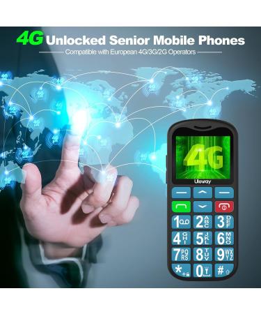 Uleway 4G Senior Cell Phone - Contract-Free Large Buttons SOS & Flashlight 1.7 LCD USB-C Charging Perfect for Seniors - Buy Online on GoSupps.com
