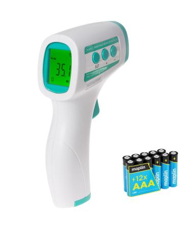 Maplin Non Contact Infrared Forehead Thermometer with LCD Display including 12x AAA Batteries Thermometer + 12x AAA Batteries