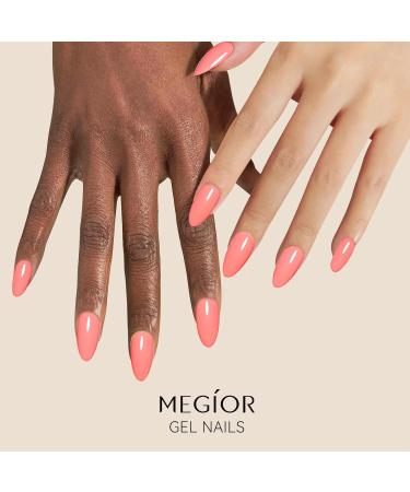 MEGIOR Pink Gel Nail Polish 15ml Coral Pink Gel Polish High Gloss Soak Off UV LED Nail Gel Polish for Nail Art Manicure Salon DIY Home Gift for Girls Pink Ambition - Buy Online on GoSupps.com