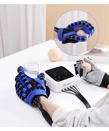 Rehabilitation Robot Gloves - Hand Stroke Recovery Equipment with 5 Modes & Custom Time Settings - Chargeable Hand Splint for Hemiplegia Finger Trainer - Left Hand-Medium Blue - Buy Online on GoSupps.com