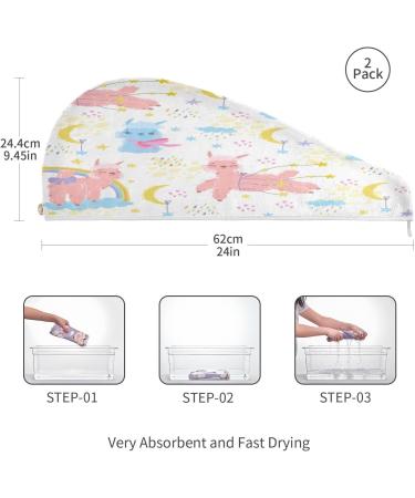 Sweet Llama Dry Hair Cap Set | 2-Piece Quick Drying Towels & Button Headband | Super Absorbent & Soft - Buy Online on GoSupps.com