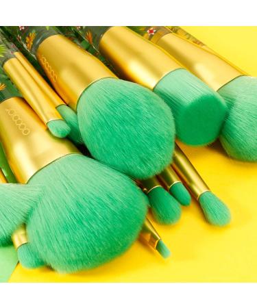 Docolor 14Pcs Tropical Makeup Brush Set - Premium Synthetic Kabuki Brushes for Foundation, Contouring, and Eyeshadow - Perfect Gift Idea - Buy Online on GoSupps.com