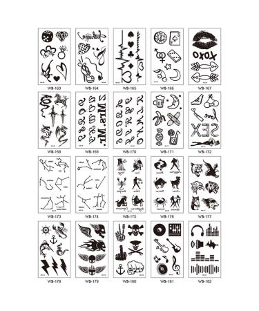 Glow In Dark Temporary Tattoo Stickers - 20 Sheets | Luminous Fluorescent Waterproof Body Art Transfers for Party, Festival & Club | Fun DIY Decoration Accessories - Buy Online on GoSupps.com