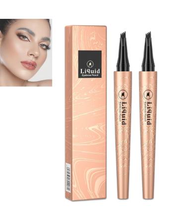 Magic Eyebrow Pencil Magic 3D Waterproof Microblading Eyebrow Pencil 4 Tipped Precise Brow Pen Fine Stroke Microblading Eyebrow Pencil Natural Lasting &waterproof (3# Gray*2pcs)