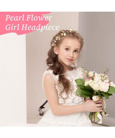 Gold Leaf Headband for Women Flower Girl Headpiece Gold Headband Wedding Hair Accessories for Kids Pearl Headpiece Wedding Bridal Boho Hair Piece Gold Hair Vine Headband for Prom Party - Buy Online on GoSupps.com