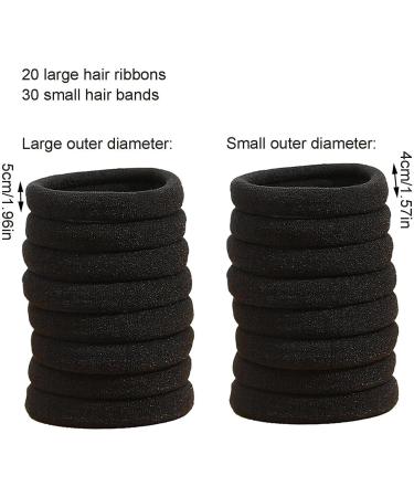 Black Hair Bands - Seamless Hair Tie Ponytail Holders Hair Elastic Bands Ponytail Holders Hair Scrunchies Comfortable For Women Girls - Buy Online on GoSupps.com