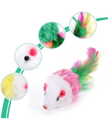 ueslwser 20 Pcs Mice & AnimalToys Colorful Feather Interactive Cat Interactive Mouse Catnip Toys Assorted Randomly Colors for Cats and Kitten Indoor Play Cat Mice Toys Pack Interactive Catch Play - Buy Online on GoSupps.com