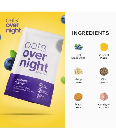 Dairy Free Oats Overnight Variety Pack - High Protein, Low Sugar Breakfast Shake | Gluten Free, Non GMO, High Fiber Oatmeal - Vegan & Plant-Based (2.6oz per meal) - Buy Online on GoSupps.com