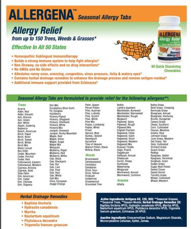 Buy PROGENA Allergena Seasonal Allergy Tabs - 90 Tablets | Fast International Shipping - Buy Online on GoSupps.com