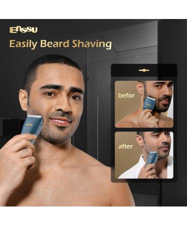 ENSSU Waterproof Hair Clippers & Body Hair Trimmer - Cordless Rechargeable Hair Cutting Kit for Men Kids & Adults - Dark Blue - Buy Online on GoSupps.com