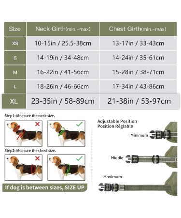 Heele Dog Crockery & Harness for Large Dogs - Soft Padded Breathable Chest Harness & Anti-Train Dishes in Army Green - XL Size - Buy Online on GoSupps.com