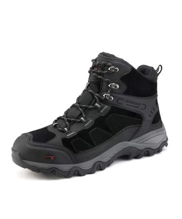 NORTIV 8 Men's Waterproof Hiking Boots Outdoor Mid Trekking Backpacking Mountaineering Shoes 11 Black