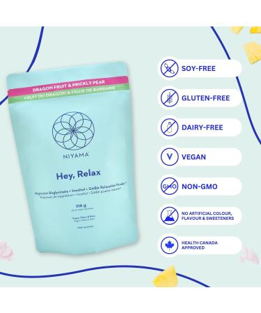 100% Vegan Sleep Support Drink Mix NIYAMA Hey Relax | Magnesium Bisglycinate Powder | Calms Muscles Promotes Better Sleep|Stress Relief | Paleo Keto Friendly|Dragonfruit & Prickly Pear (48 servings) - Buy Online on GoSupps.com