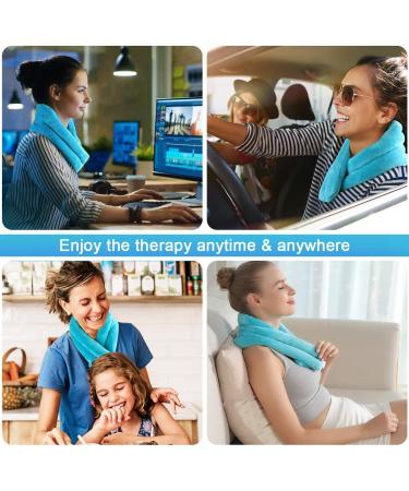 Relief Expert Hands-Free Neck Heating Pad - Microwavable Heated Neck Wrap for Pain Relief - Blue - Buy Online on GoSupps.com