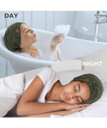 Silk Satin Sleep Cap Bonnet | Adjustable Night Cap for Natural Curly Hair | Heather Green - Buy Online on GoSupps.com