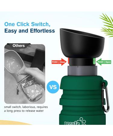 Pecute Dog Water Bottle - Foldable Safe & Non-Toxic Portable Pet Water Bottle for Outdoor Activities - 850ml Green XL - Buy Online on GoSupps.com
