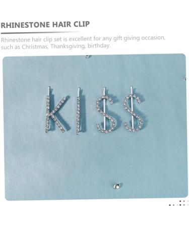 FRCOLOR 5 Sets Kiss Hairpin Letter Barrettes Hair Accessories for Small Hair Barrettes Hair Styling Clips Metal Hair Claw Kid Hair Clips Letter Hair Rhinestones Decorate Girl Child - Buy Online on GoSupps.com