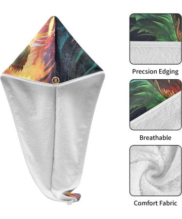 Green Fire Dragon3 Hair Towel 2 Pack | Super Absorbent Quick Dry Hair Turbans for Women & Girls - Buy Online on GoSupps.com