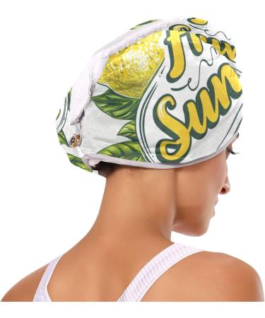 Hello Summer Lemon Hair Towel 2 Pack | Super Absorbent Quick Dry Hair Turbans for Women & Girls Perfect Hair Drying Solution - Buy Online on GoSupps.com