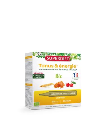SUPERDIET - GINSENG ROYAL JELLE ACEROLA- Tonic Booster Immune Defenses Vitality-Nomadic Format - 20 Single Doses of 15 ml