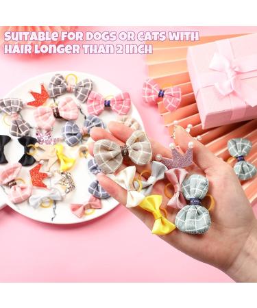 Janinka 32 Pcs Dog Hair Bows for Small Dogs - Grooming Girl Plaid Bowknot Pet Hair Accessories - Buy Online on GoSupps.com
