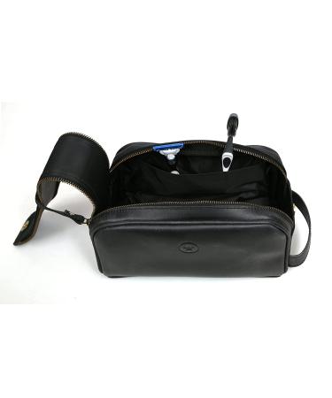 Premium Leather Travel Toiletry Pouch | Waterproof King-Size Dopp Kit | Father's Day Gift | Aaron Leather Goods - Buy Online on GoSupps.com