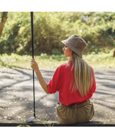 PFFY 2 Pack Cotton Bucket Hat for Women Men - Beige+Black Summer Sun Beach Fishing Cap - Buy Online on GoSupps.com