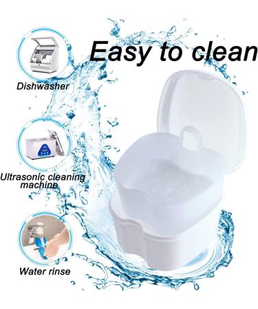 Denture Case Orthodontic Dental Retainer Box False Teeth Storage Container Dentures Container with Filter for Home & Travel White - Buy Online on GoSupps.com