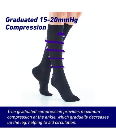 Neo G Travel Compression Socks for Women - Relief for Tired Legs | Perfect for Travel & Long Inactivity - Graduated Compression - Black - Size L - Buy Online on GoSupps.com