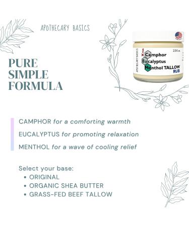 Camphor+Eucalyptus+Menthol Tallow Xtra Rub Handmade with Menthol Camphor & Eucalyptus Soothing & Refreshing 2.5 fl oz - Buy Online on GoSupps.com