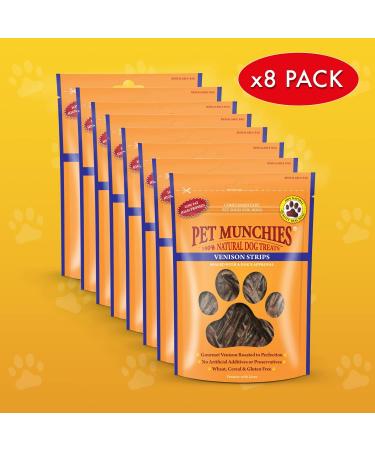 Pet Munchies Natural Dog Treats Venison Strips 75 g Box of 8 - Buy Online on GoSupps.com