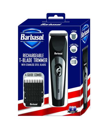 Buy Barbasol Rechargeable Men s T-Blade Trimmer - Stainless Steel Blades & 4 Guide Combs 60 Min Runtime Washable - International Shipping Available - Buy Online on GoSupps.com