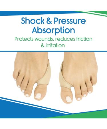 VIVEsole Bunion Cushions for Women (4 Pack) - Pain Relief & Toe Separation - Hallux Valgus Spacer Pads - Orthopedic Support for Protection & Prevention - Beige - Buy Online on GoSupps.com