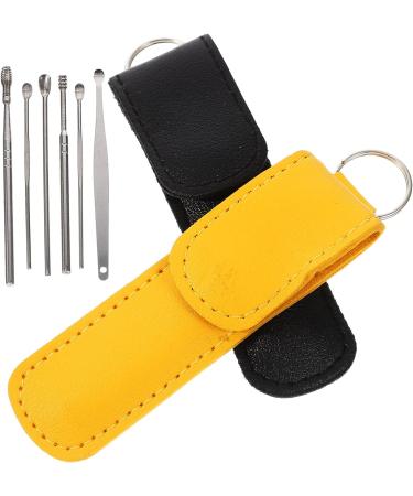 Lurrose 8-Piece Ear Cleaning Tool Set - Stainless Steel Earwax Remover Kit for Home - Portable and Convenient Ear Picker - Black and Yellow - 2 Sets Included - Buy Online on GoSupps.com