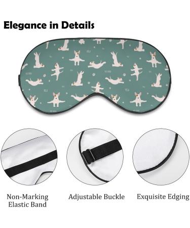 Yoga Bull Terrier Dogs Sleep Mask - Adjustable Strap for Sleeping, Blocking Light - Men Women Night Travel Nap Blindfold - Buy Online on GoSupps.com
