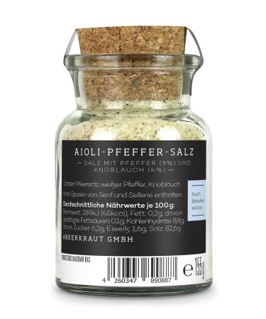 Ankerkraut Aioli-Pepper Salt - Gourmet Finisher Salt in Cork Jar | 155g Aioli Butter Flavor - Buy Online on GoSupps.com