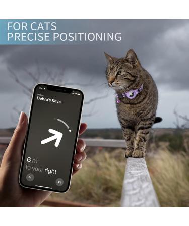 Kolacen Reflecting Airtag Catushage - Adjustable Cat Neck Band with Airtag Shell & Bell | Safety Buckle for Puppies & Kittens (Purple) - International Shipping Available - Buy Online on GoSupps.com