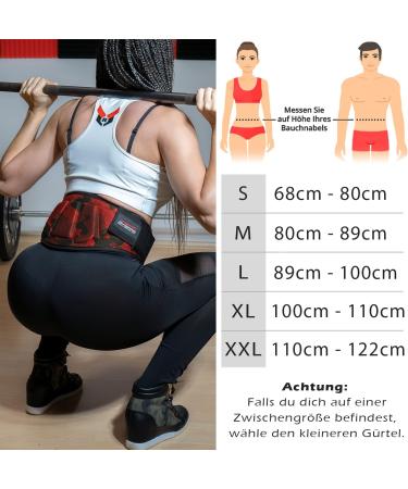 Raigeki Fitness Weightlifting Belt for Bodybuilding & CrossFit | XXL Rot-Camo with Training Plans - Durable Support for Men & Women - Buy Online on GoSupps.com
