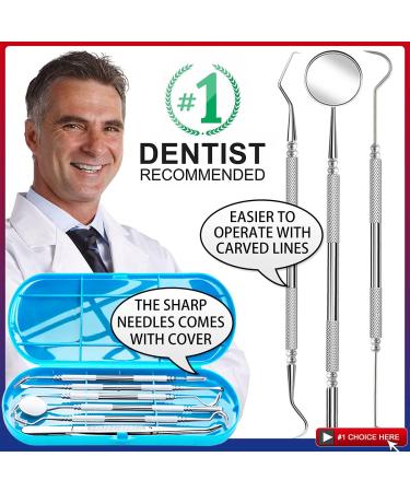 Professional Dental Hygiene Kit - Stainless Steel Teeth Cleaning Tools for Plaque and Tartar Removal, Oral Care Set with Scraper, Scaler, Pick - Includes Case - Buy Online on GoSupps.com